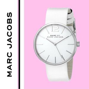 Marc Jacobs Authentic MBM1361 Peggy White Leather Women's Quartz Strap Watch‎
